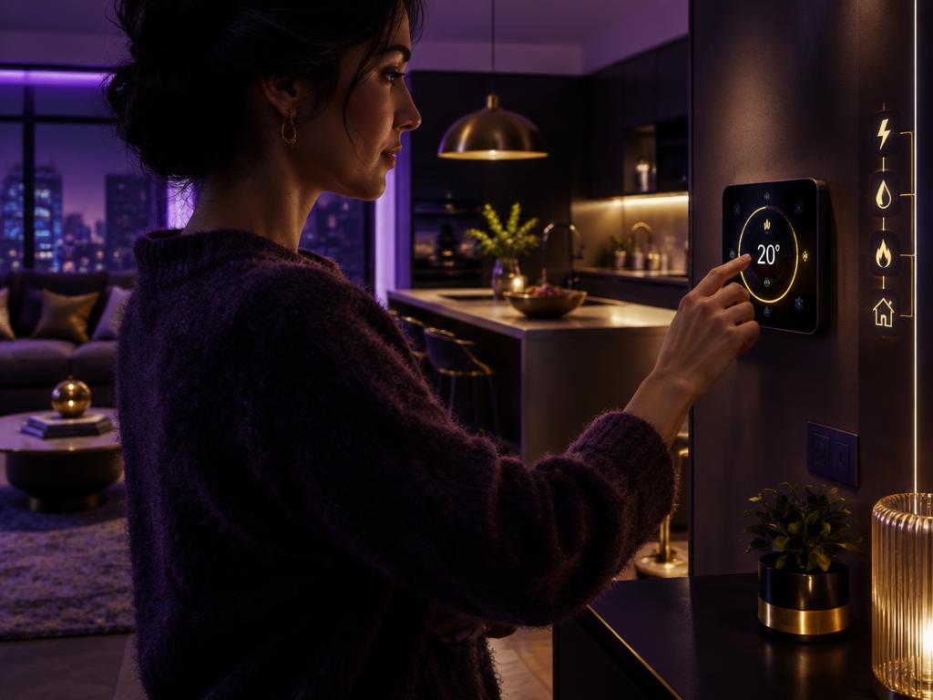 A homeowner adjusting household energy controls